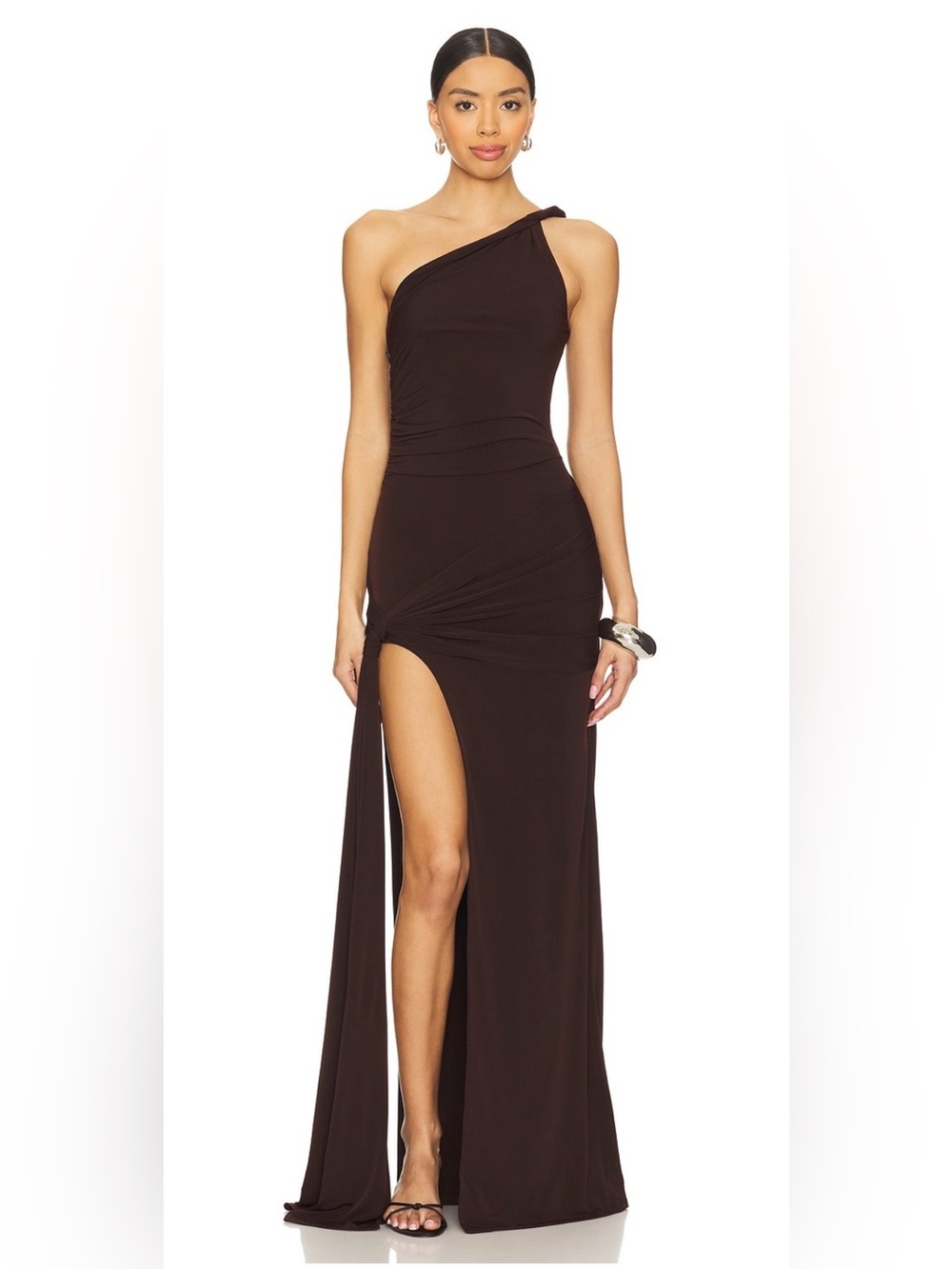 One-Shoulder Gown with High Slit by Lovers and Friends Revolve